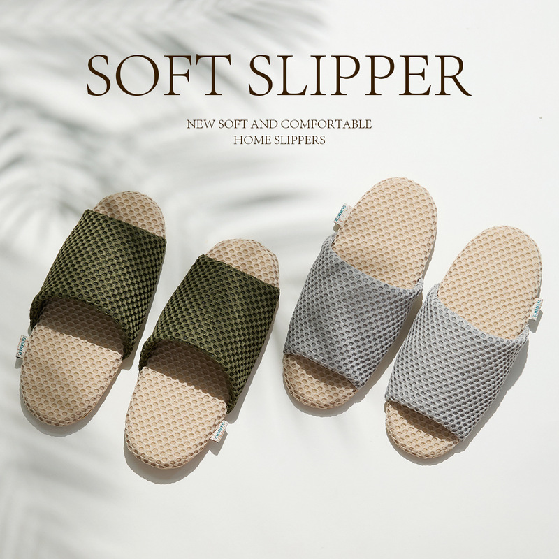 Japanese-Style Minimalist Home Cloth Slippers Carpet Silent Non-Slip Unisex Couple Summer Air-Conditioned Wooden Floor Slippers