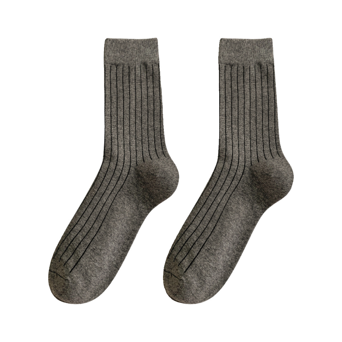 Primavera y otoño negro, blanco y gris doble aguja de pozo ancho Todo partido calcetines de mujer de media pantorrilla estilo universitario de mujer Four Seasons calcetines de pila portátiles