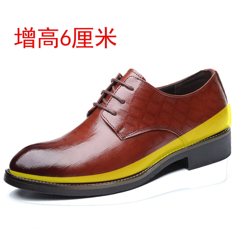 Высококачественная британская мужская деловая кожаная обувь ручной работы, мужская кожаная Свадебная обувь с невидимым увеличением 6 см, повседневная мужская обувь, коричневая
