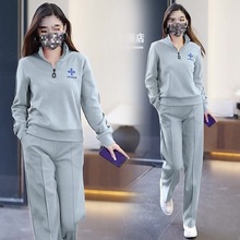 时尚休闲运动套装女2025春秋洋气减龄妈妈装卫衣阔腿裤大码两件套