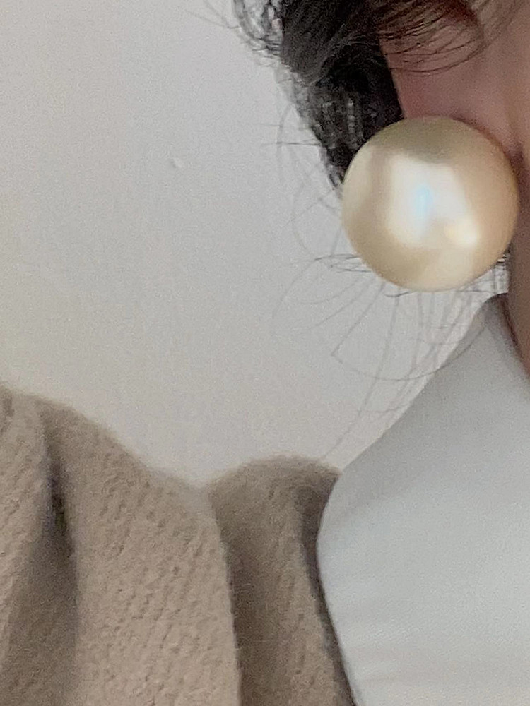Imitation Pearl Material 1 Pair Simple Style Round Imitation Pearl Ear Studs