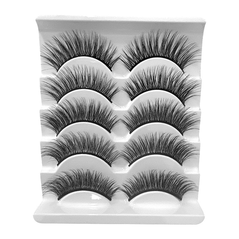 DINGSEN pestañas postizas de fábrica al por mayor 3D pestañas tridimensionales 5 pares Paquete de pestañas tres más de D-46 estilos