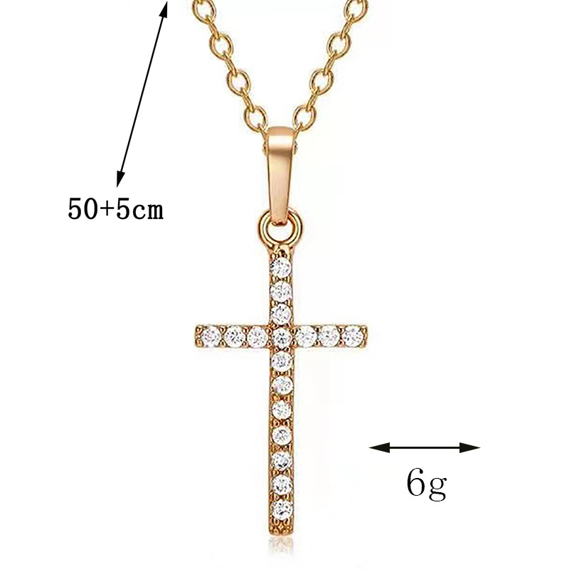 Fashion Cross Alloy Inlay Rhinestones Unisex Pendant Necklace 1 Piece display picture 3