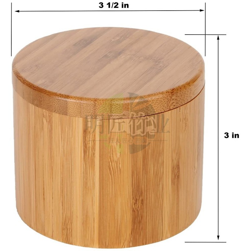 Round Bamboo Jar, Salt and Spi