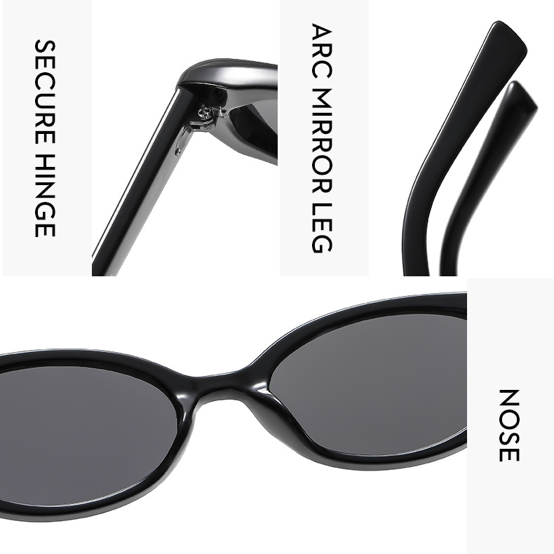 57g Weight Full Frame Glasses Structure Sunglasses Classification PC, UV400 Protection Lens Material Oval Frame Glasses Style Casual, Travel Occasion Oval Pattern All Seasons Season Unisex Gender Vacation, Streetwear Style Vacation Streetwear Oval PC UV400 Protection Oval Frame Full Frame Women's Sunglasses 5