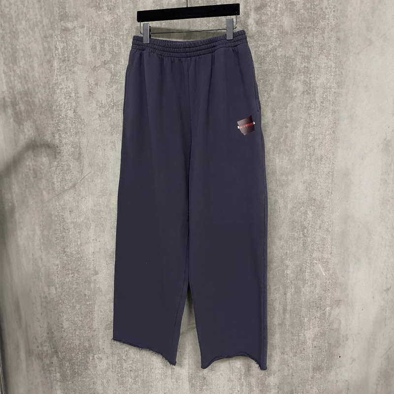 B-Brand Correct Version Foreign Trade Paris 25S New Red Tape Letter Embroidery Casual Loose Fit Casual Long Pants