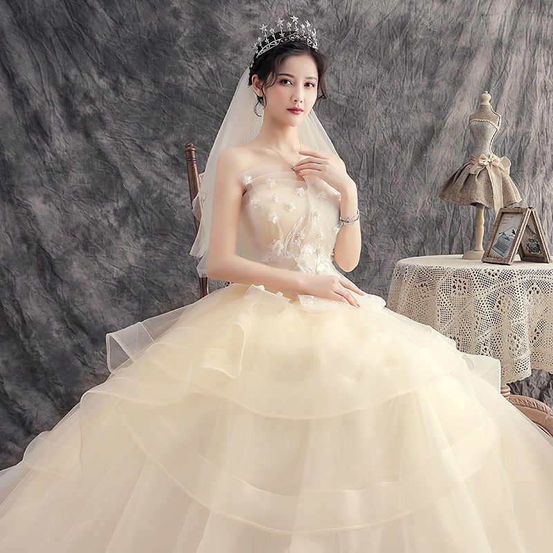 2025 New Wedding Simple Gown Bride Strap Short Petite Mori Style Travel Photo Shoot Bridesmaid Dress_voghion.com