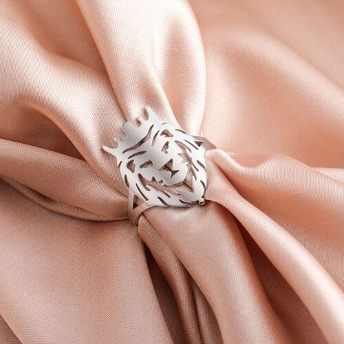 Men's Lion King Crown Ring Boys Stainless Steel Adjustable Ring Animal Head Jewelry Christmas Gift Wholesale