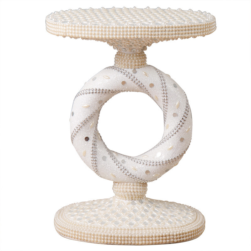 Simple European-style beaded flower pot stool manicure table jewelry table Hotel B & B living room vase base decoration Simple European-style beaded flower pot stool manicure table jewelry table Hotel B & B living room vase base decoration