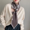Knitted demi-season warm universal scarf with letters, 2022 collection, Korean style, with neck protection