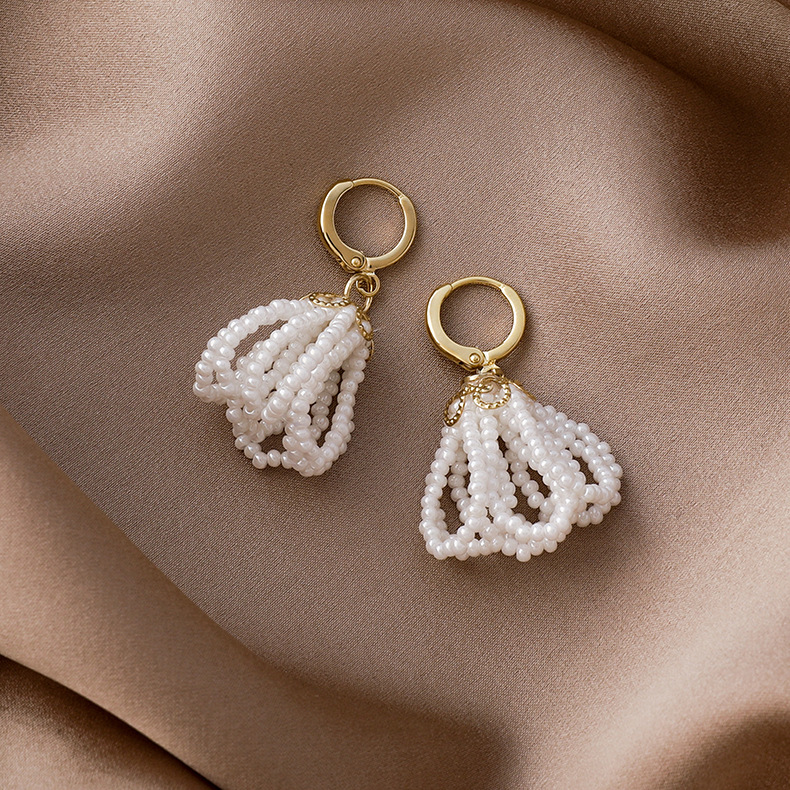 Pearl Tassel Earrings display picture 5