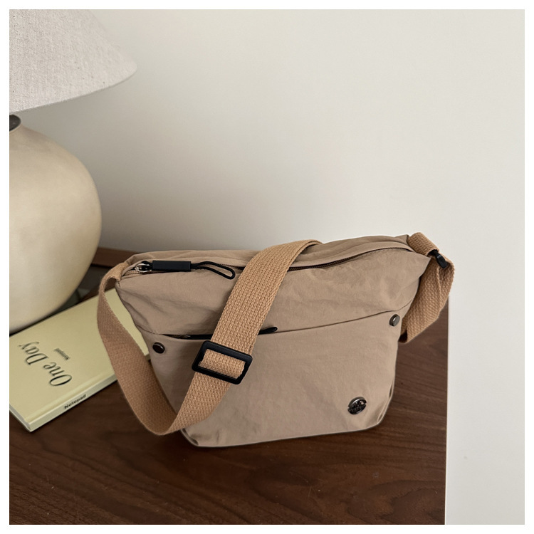89g Weight Nylon Lining Material Zipper Closure Type Single Shoulder Strap Strap Type Shoulder Bag, Crossbody Bag Bags Type Casual Occasion Nylon Material Solid Color Pattern All Seasons Season Women's Gender Basic, Classic Style Style Square Shape Women's Nylon Solid Color Basic Classic Style Square Zipper Shoulder Bag Crossbody Bag 5