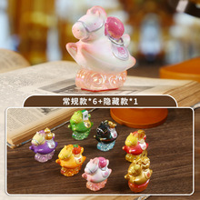 国潮唐彩小马盲盒手办创意桌面摆件树脂装饰品小摆件礼品批发