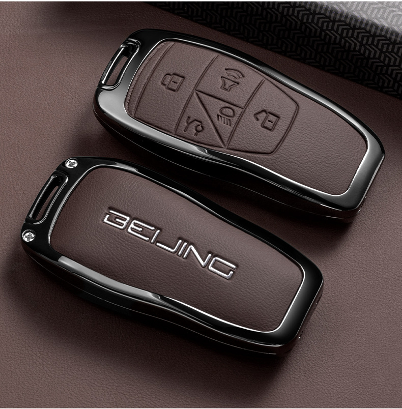 Suitable for Beijing Car Key Cover Bj40 Car Accessories Shell Bj60 Women's Bag Bj80 Lock X7 Men's Simple Buckle Lanyard