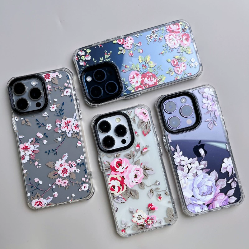 Apple, совместимый чехол для телефона, iPhone 14, iPhone 15, iPhone15 Pro, настоящий защитный чехол, iphone, цветочная печать
