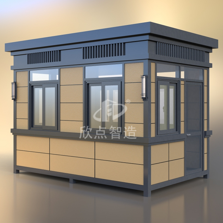 Pabellón de guardia Sala de guardia Pabellón de seguridad terminado Fabricante Estructura de acero Pintura de piedra real Sala de servicio al aire libre móvil