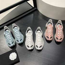 对版2026A春季新款小香风运动鞋真皮拼色时尚百搭休闲熊猫小白鞋