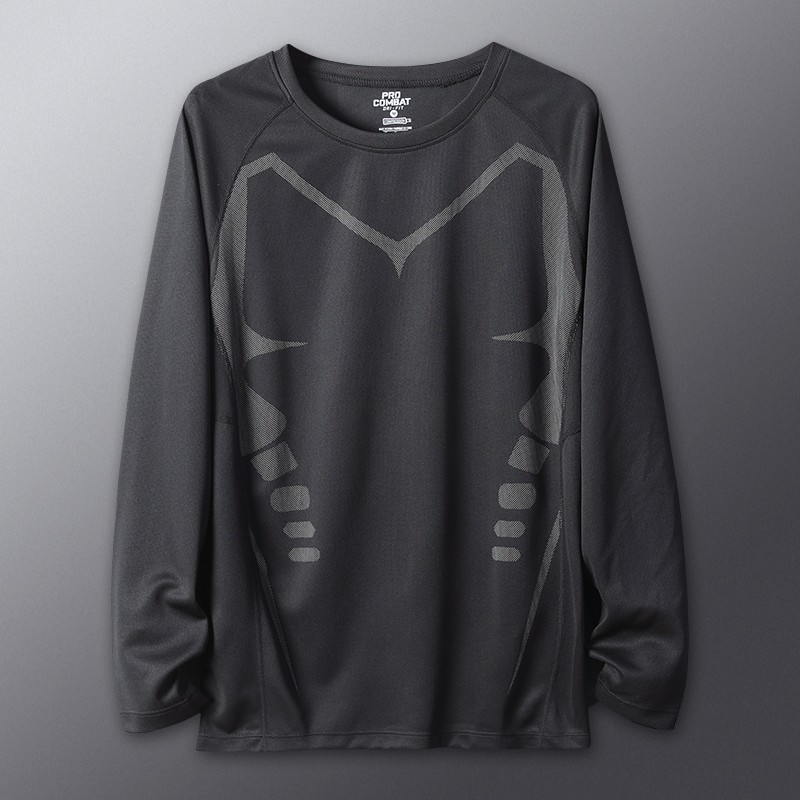 Hielo camiseta de mangas largas para hombres de verano delgada secado rápido transpirable suelta entrenamiento de entrenamiento de gimnasio chaqueta de baloncesto image 6