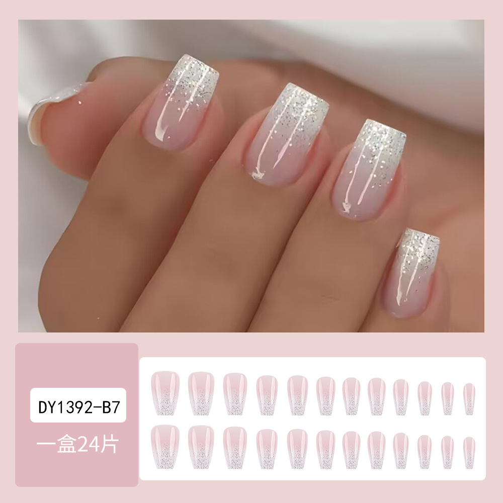 Puntas de uñas postizas de estilo europeo y americano, piezas de uñas desmontables de longitud media, uñas usables, puntas de uñas puras y elegantes.
