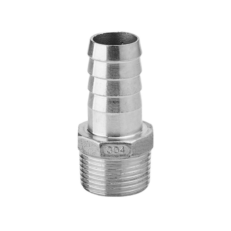 304 acero inoxidable hexágono acero inoxidable conector de tubería de cuero roscado macho manguera de agua de filamento externo enchufe de cuero pagoda junta de bambú 4 / 6 puntos