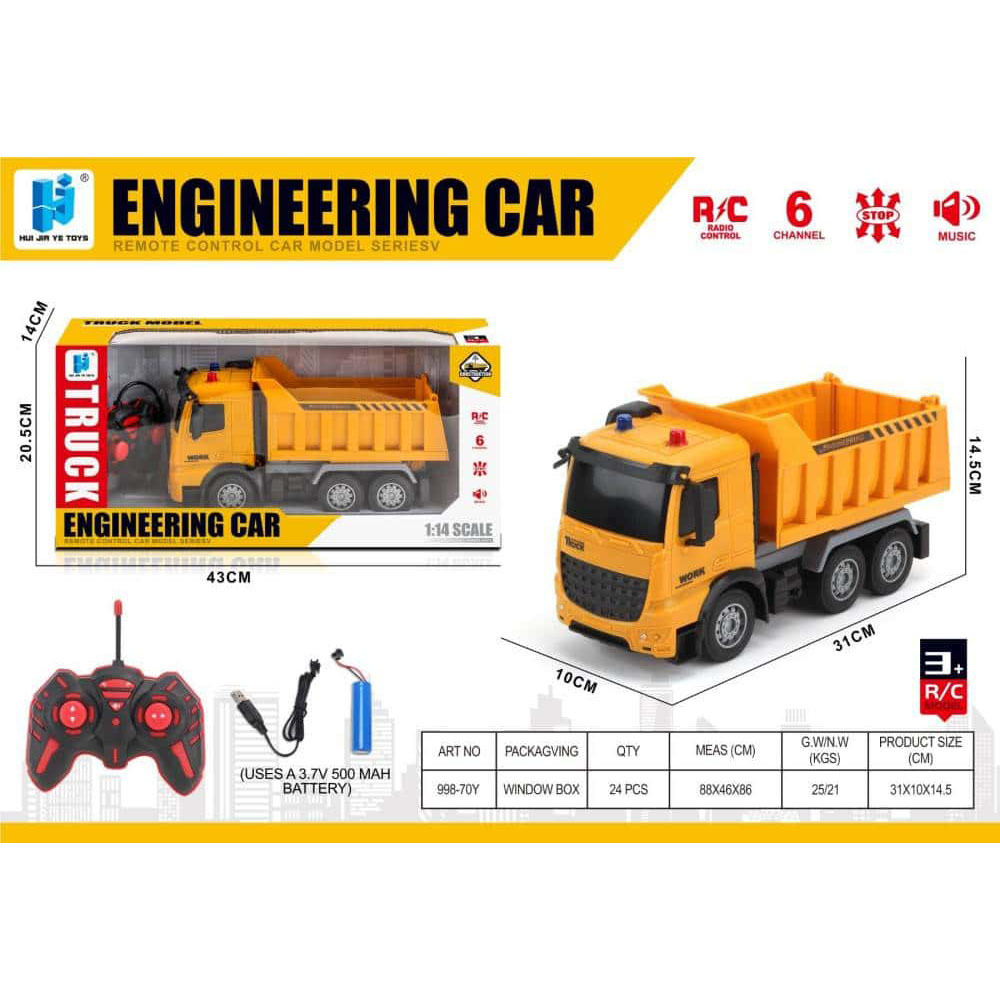 Vehículo de transporte controlado remoto para niños camión de concreto camión volca modelo de simulación de ingeniería juguete eléctrico grande