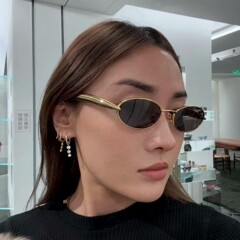 新款欧美跨境时尚太阳眼镜女防晒小圆框太阳镜朋克个性嘻哈墨镜男