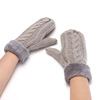 Knitted men's demi-season street windproof keep warm fleece gloves suitable for men and women for adults