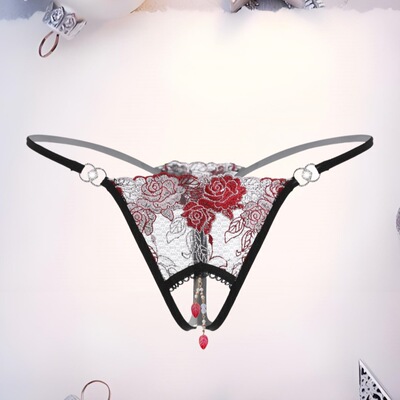 欧美短裤女士开裆免脱情趣内裤女水钻蕾丝刺绣性感丁字裤跨境货源|ms