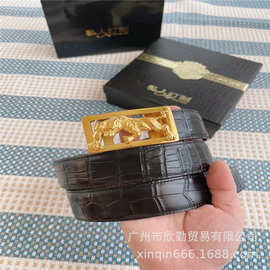 厂家直供304不锈钢平滑自动扣男士真皮时尚百搭腰带宽度3.4CM扣头