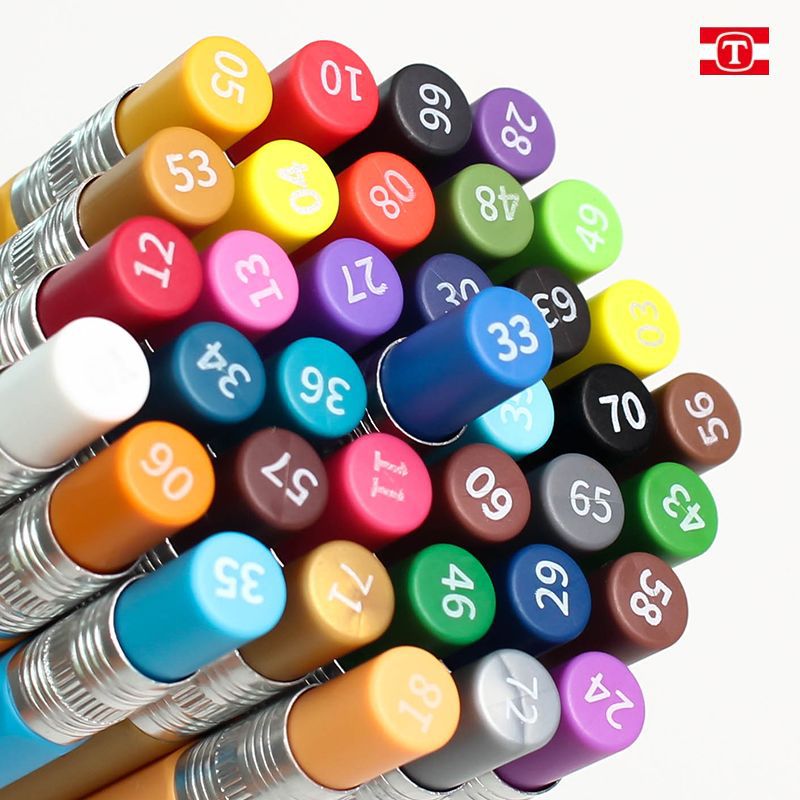 Tianzhuo núcleo intercambiable lápiz automático de color aceitoso plomo de color sin afilado lápiz de dibujo para niños estudiantes de arte lápiz de presión