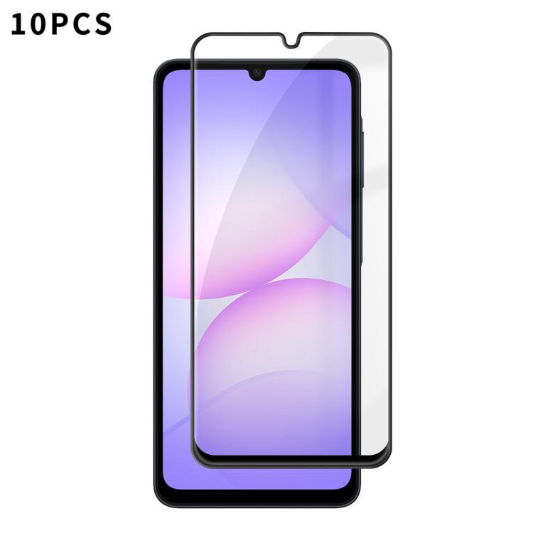 10 piezas de Kalebol de alta calidad de aluminio impresa de pantalla completa cubierta de huellas dactilares de borde negro de alta definición película protectora de vidrio templado para Samsung Galaxy A24 4G / Samsung Gal