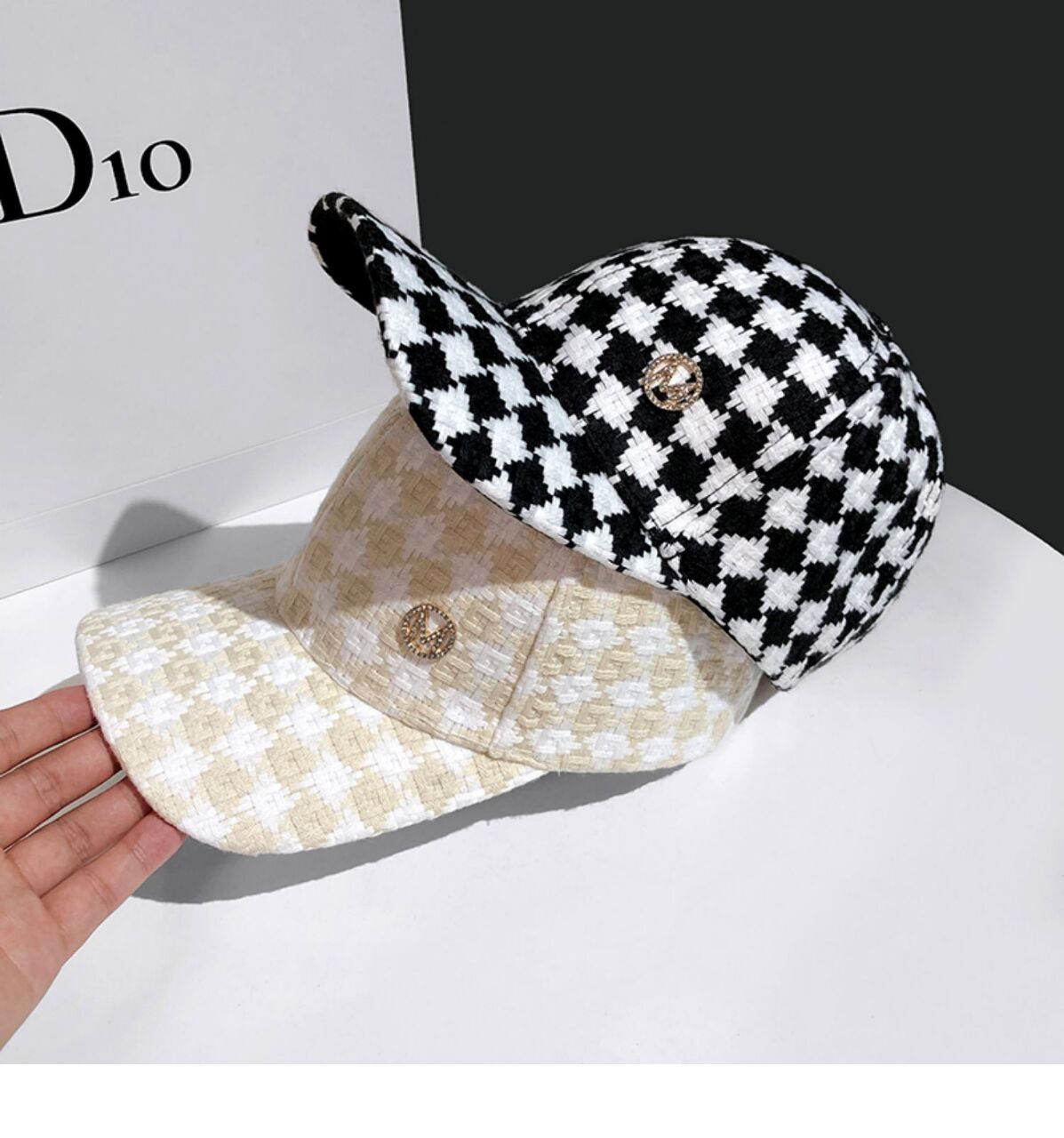 Γυναικεία φθινοπωρινή και χειμερινή καρό M Letter Γλώσσα πάπιας Κορεατικής έκδοσης Ευέλικτο μοντέρνο σκίαστρο μπέιζμπολ καπέλο_voghion.com