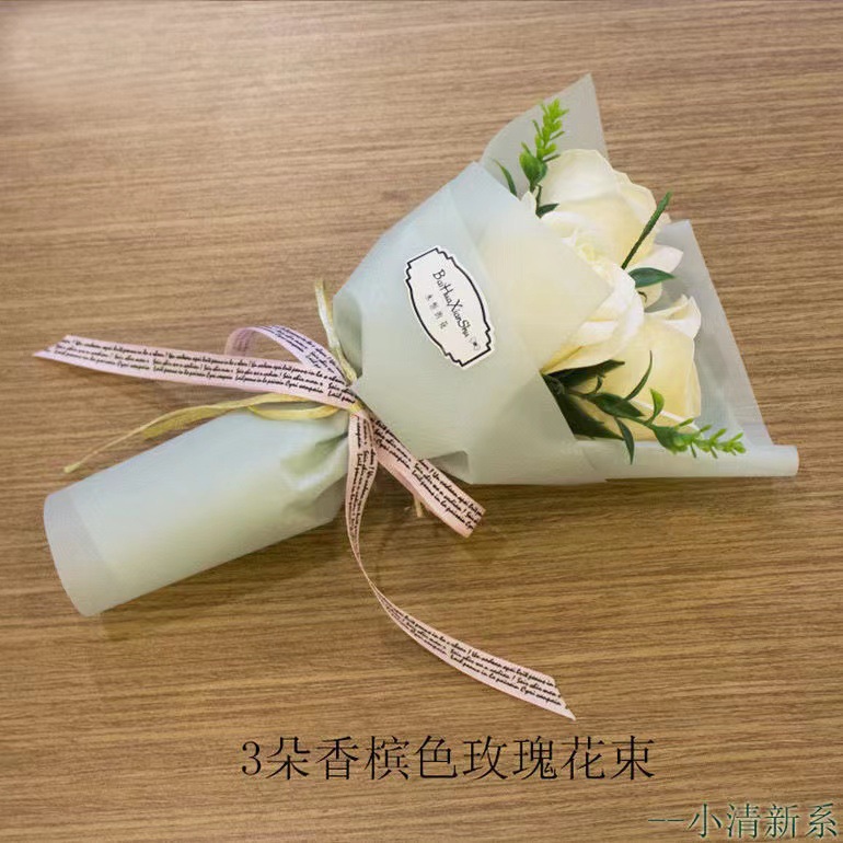 Navidad Día de San Valentín jabón Rosa ramo caja de regalo Clavel jabón flor 3 ramo regalo