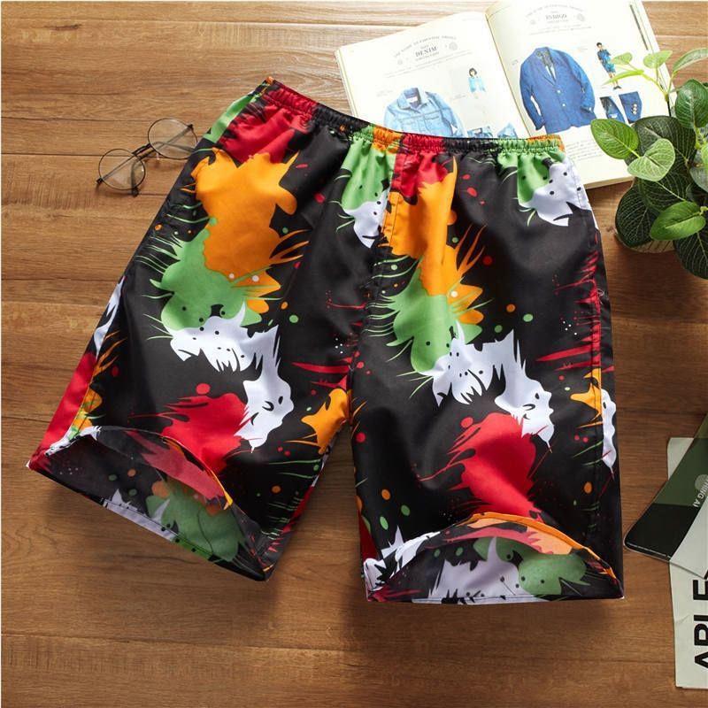 Pantaloncini sportivi estivi per il tempo libero, pantaloncini larghi 5/4 per l'estate alla moda, pantaloni da spiaggia da uomo 5/7/7 larghi e ad asciugatura rapida_voghion.com