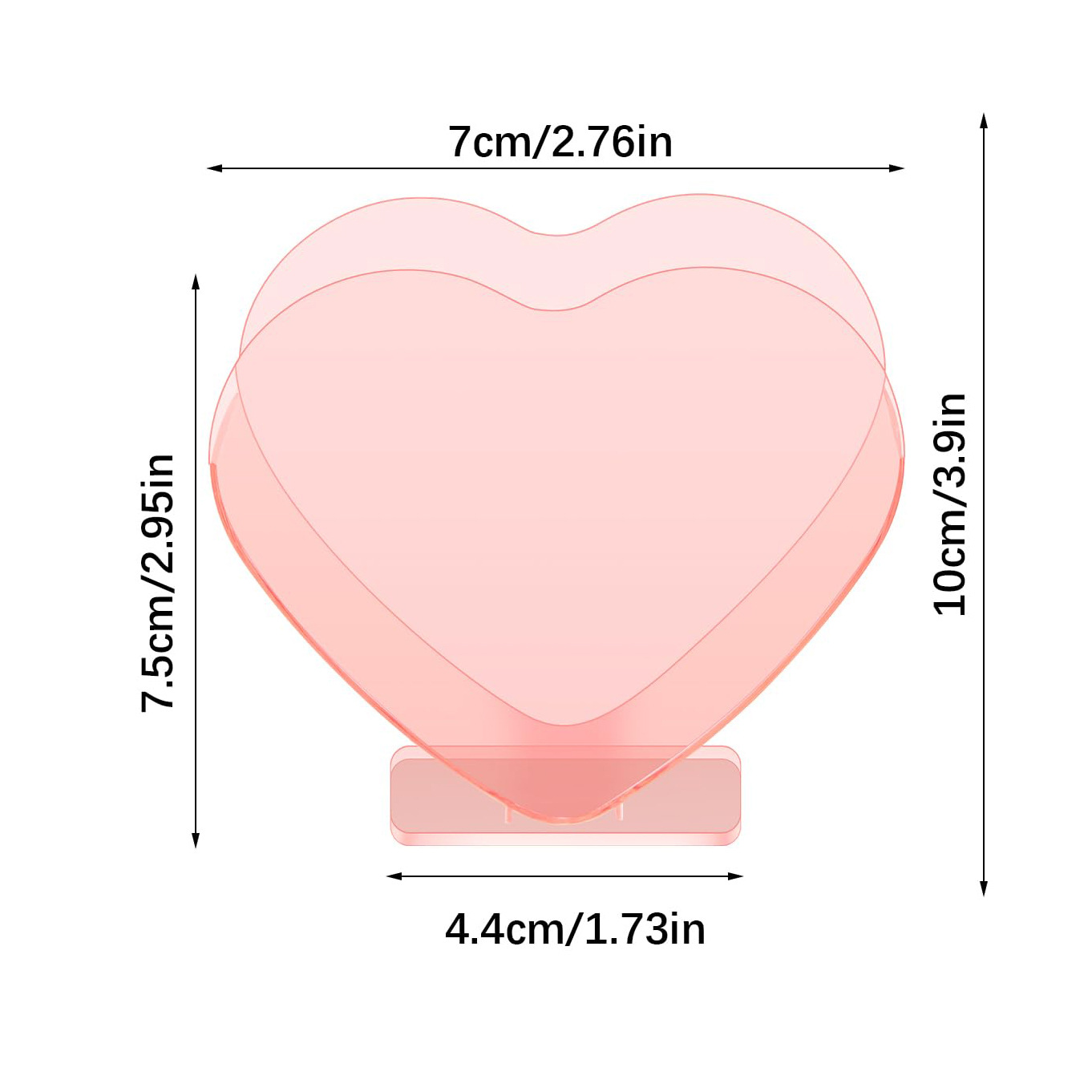Pink heart-shaped cup 90ml