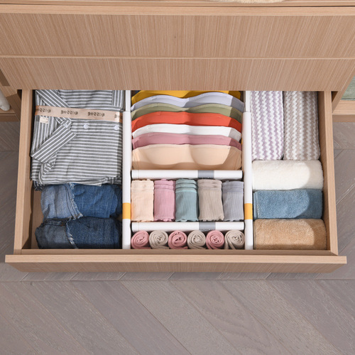 Drawer partitions, freely retractable partitions, ABS multi-color cabinet partitions, wardrobe underwear and underwear organizing grids
