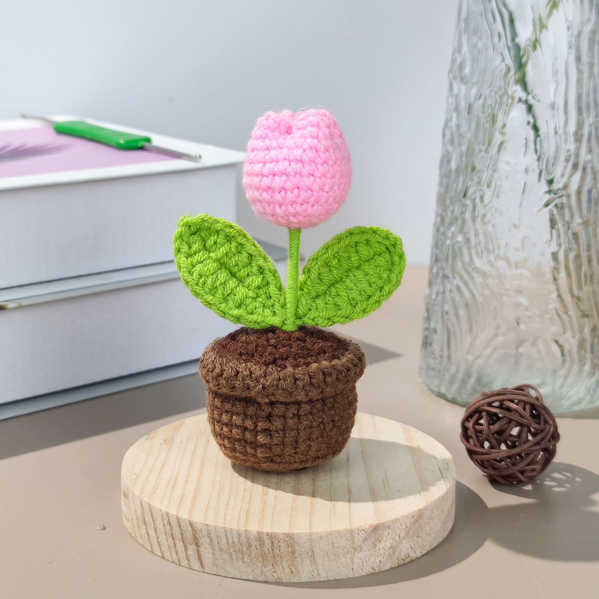 [완성된 작은 화분] 핑크 튤립