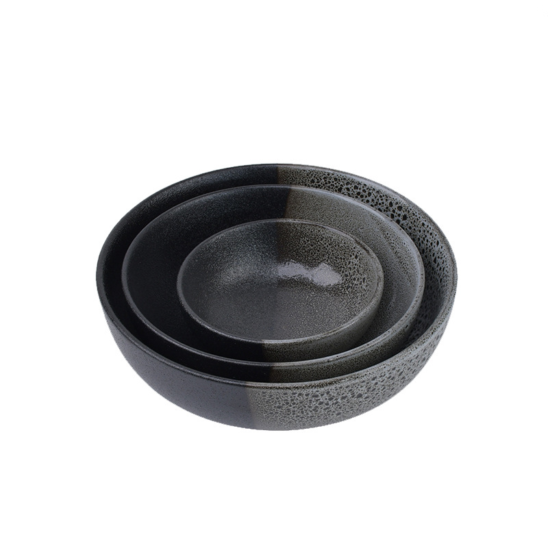 Japonés de 8 pulgadas retro Douga bowl restaurante de fideos tazón de sopa de sopa de lino sopa de sopa de caracoles en polvo de hotel comercial gran tazón de fideos tazón de fideos