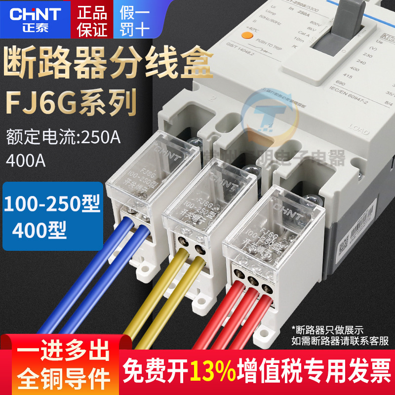 Chint NM1 plastic case FJ6G empty 1 in and out terminal 250a splitter box 100 column 2 way 4 hole 6 9