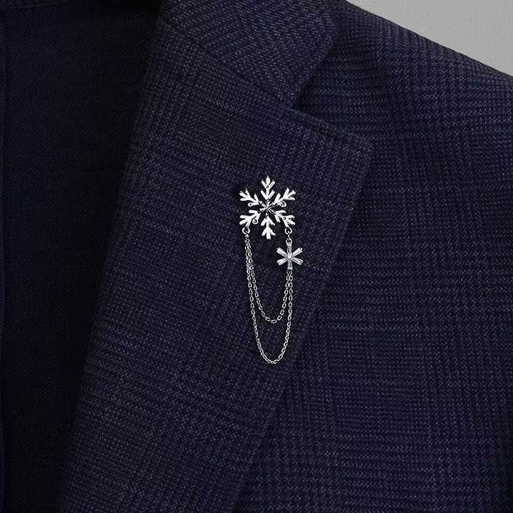 高級の軽い豪華な雪の花のフリンジチェーンのブローチの小さい大衆の設計の高級感の気質はスーツのコートに合わせて飾ります。|undefined