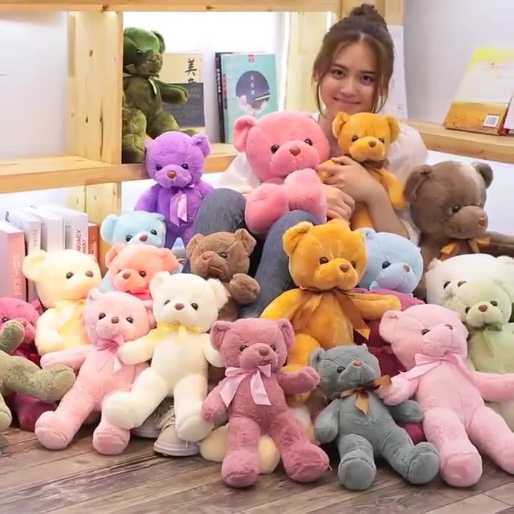 Muñeca de oso de agarre de 8 pulgadas, lanzamiento de boda, muñeca de peluche de oso de diez colores, muñeca de peluche de regalo