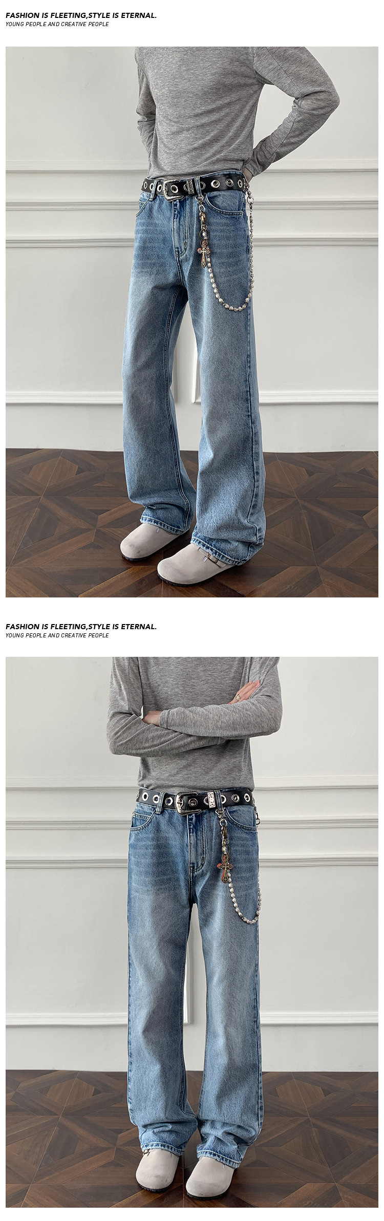 ​​"Herren Retro Slim-Fit Flared Jeans – Vintage-inspirierte Straight-Leg-Jeans für Casual & Streetwear (Größen M-5XL, Classic Blue Wash)"​​_voghion.com