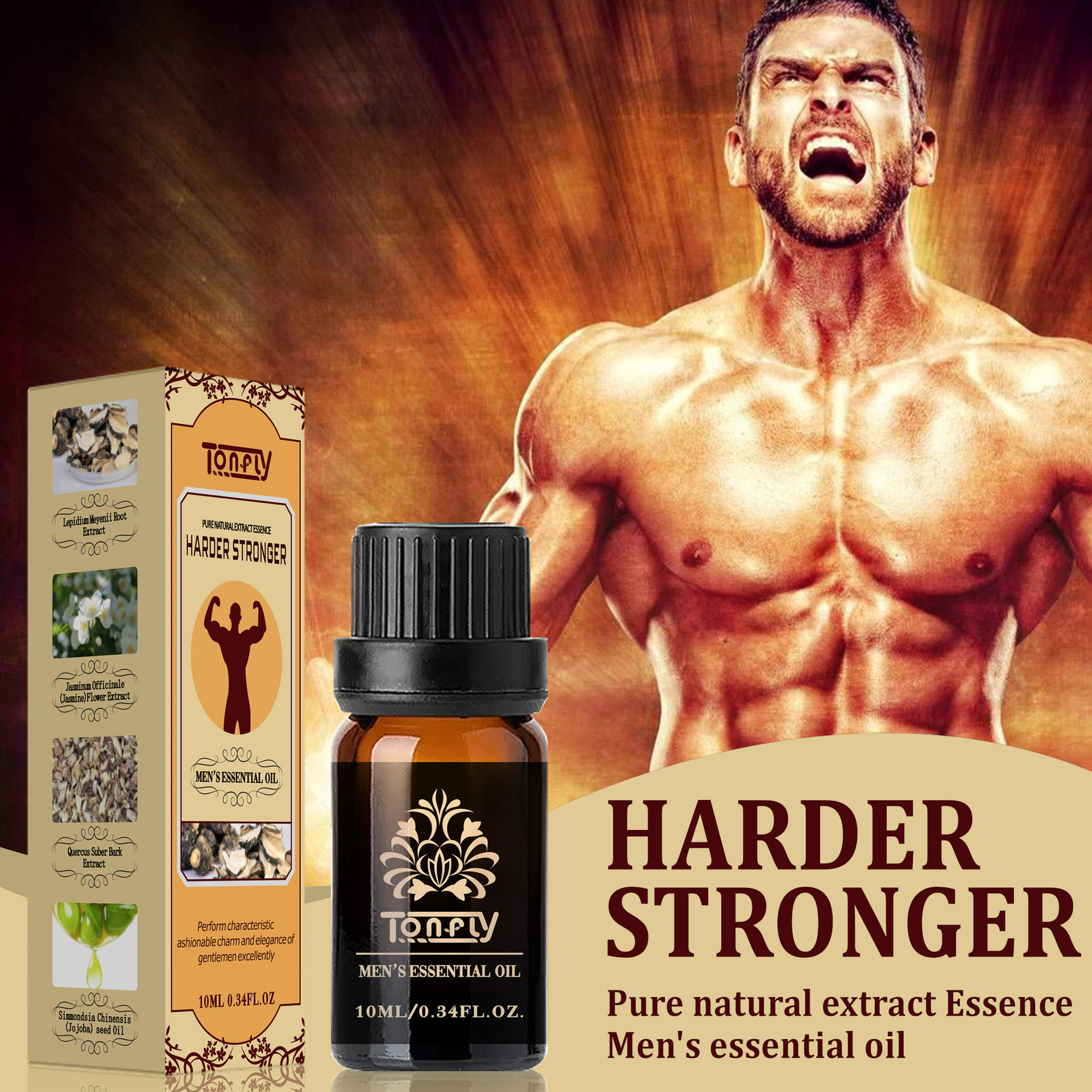 Tonfly Cross-Border Men's Care Essential Oil Private Massage Essential Oil Natural Plant Extract 10ml