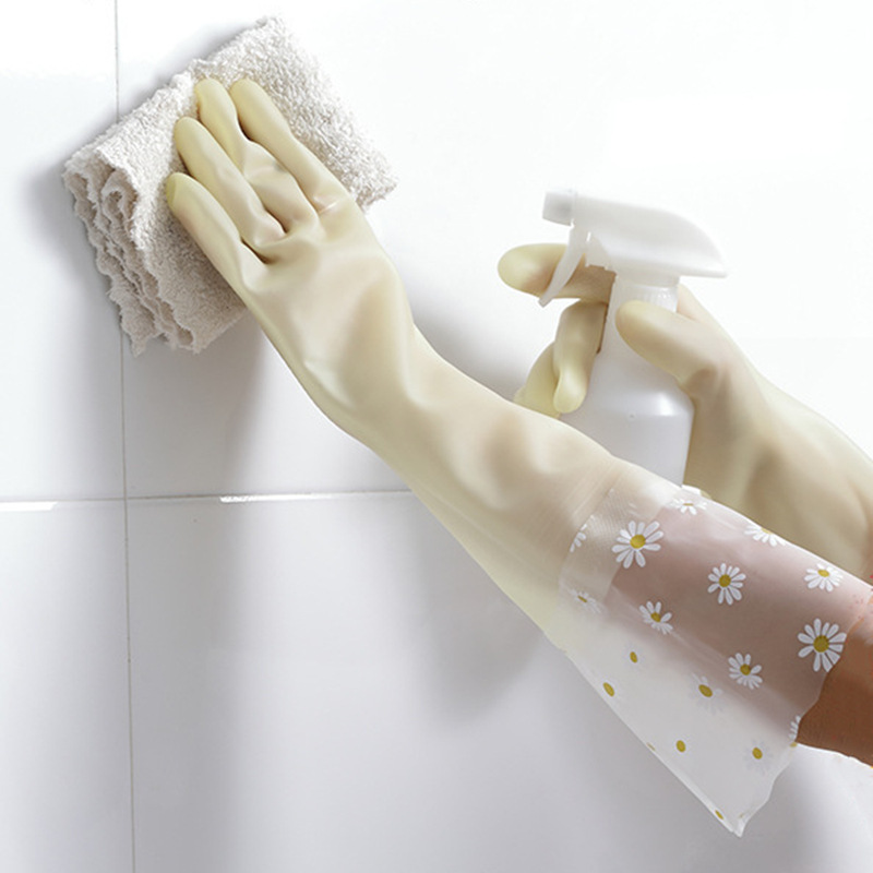 Invierno impermeable guantes calientes hogar espesado látex lavandería limpieza del hogar forro polar antideslizante lavavajillas guantes