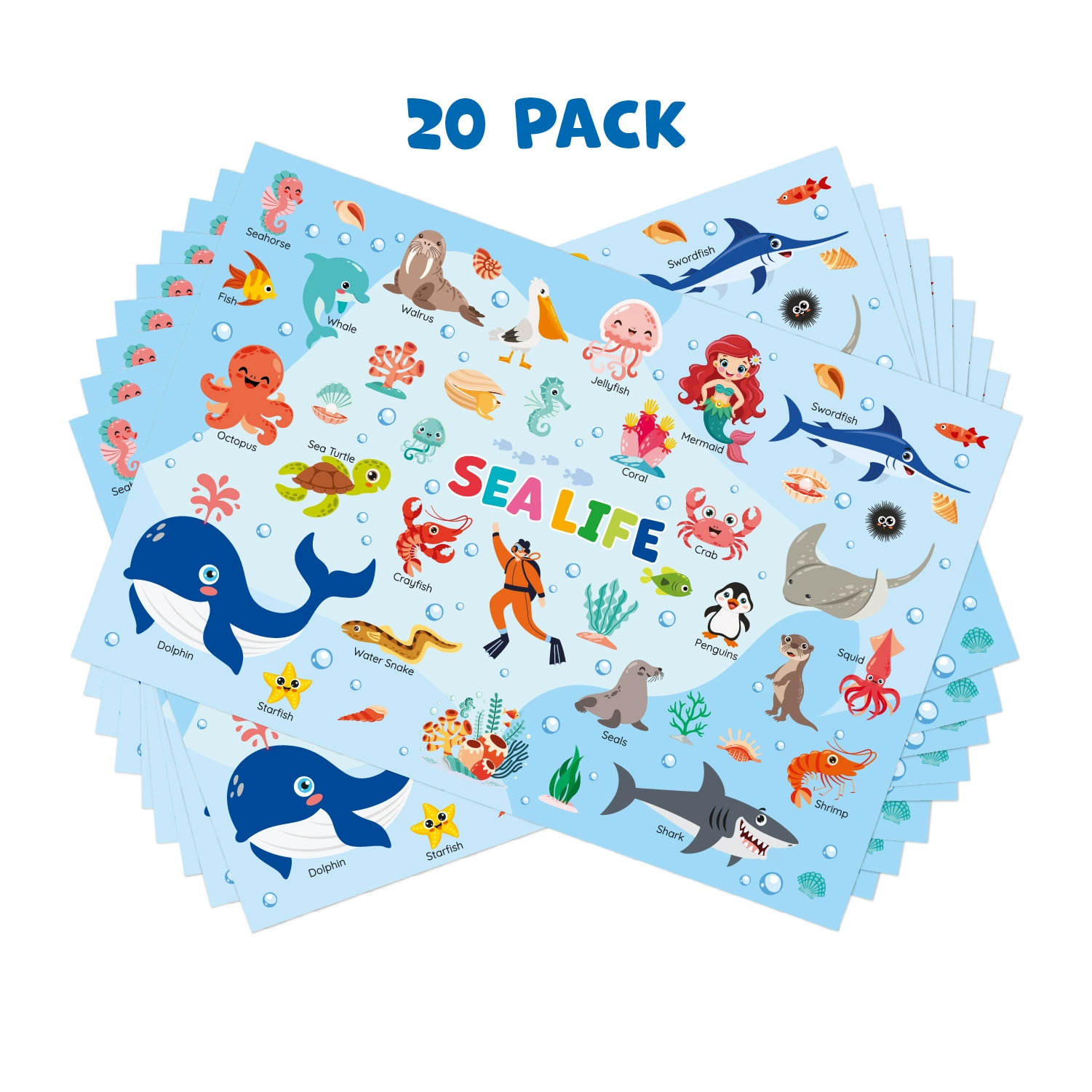 Детские одноразовые салфетки-плеймейты подходят для раннего развития младенцев и малышей, изучения английского языка, декоративные, пищевые.