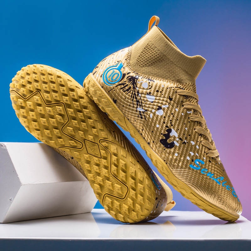 Zapatos de fútbol de alto nivel transfronterizos para niños y niñas, zapatos de entrenamiento para adultos, TF, zapatos de entrenamiento de clavos transpirables, zapatos deportivos profesionales antideslizantes
