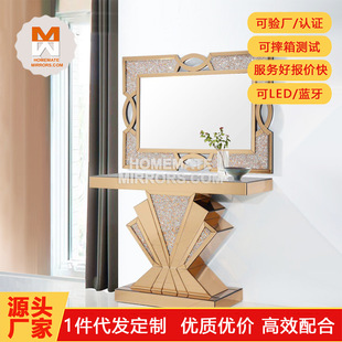 Hot Selling Glass Mirror Entrance Table Modern Simple with Mirror Rose Gold Entrance Table Manufacturer Wholesale Dropshipping