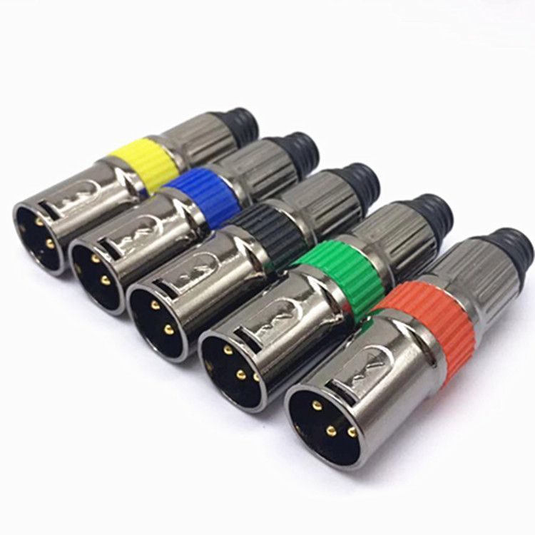 镀金三芯罗马卡侬头 卡侬公母接线头话筒线插头3芯卡龙头公母枪色