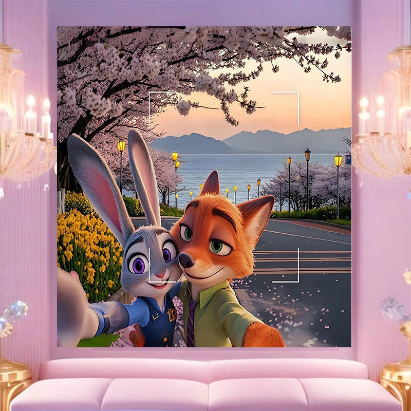 20 * 20 Crazy Zoo City pintura digital a mano diy dibujos animados pintura a mano Judith Decoration