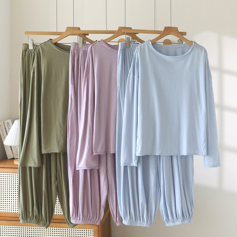 Summer lightweight soft knitted cotton lazy-style lantern pants home wear, loose and casual, can be worn outside as pajamas Summer lightweight soft knitted cotton lazy-style lantern pants home wear, loose and casual, can be worn outside as pajamas